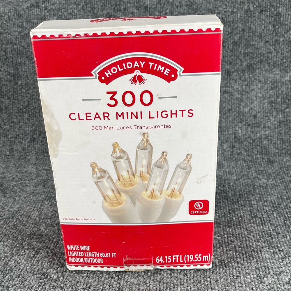 ***Holiday Time Indoor  and outdoor Clear Mini Christmas Lights